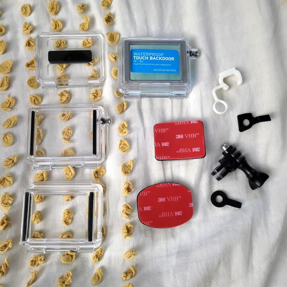 GoPro Accessories Lot – Frames, Mounts, Adhesive Bases, Parts Bundle